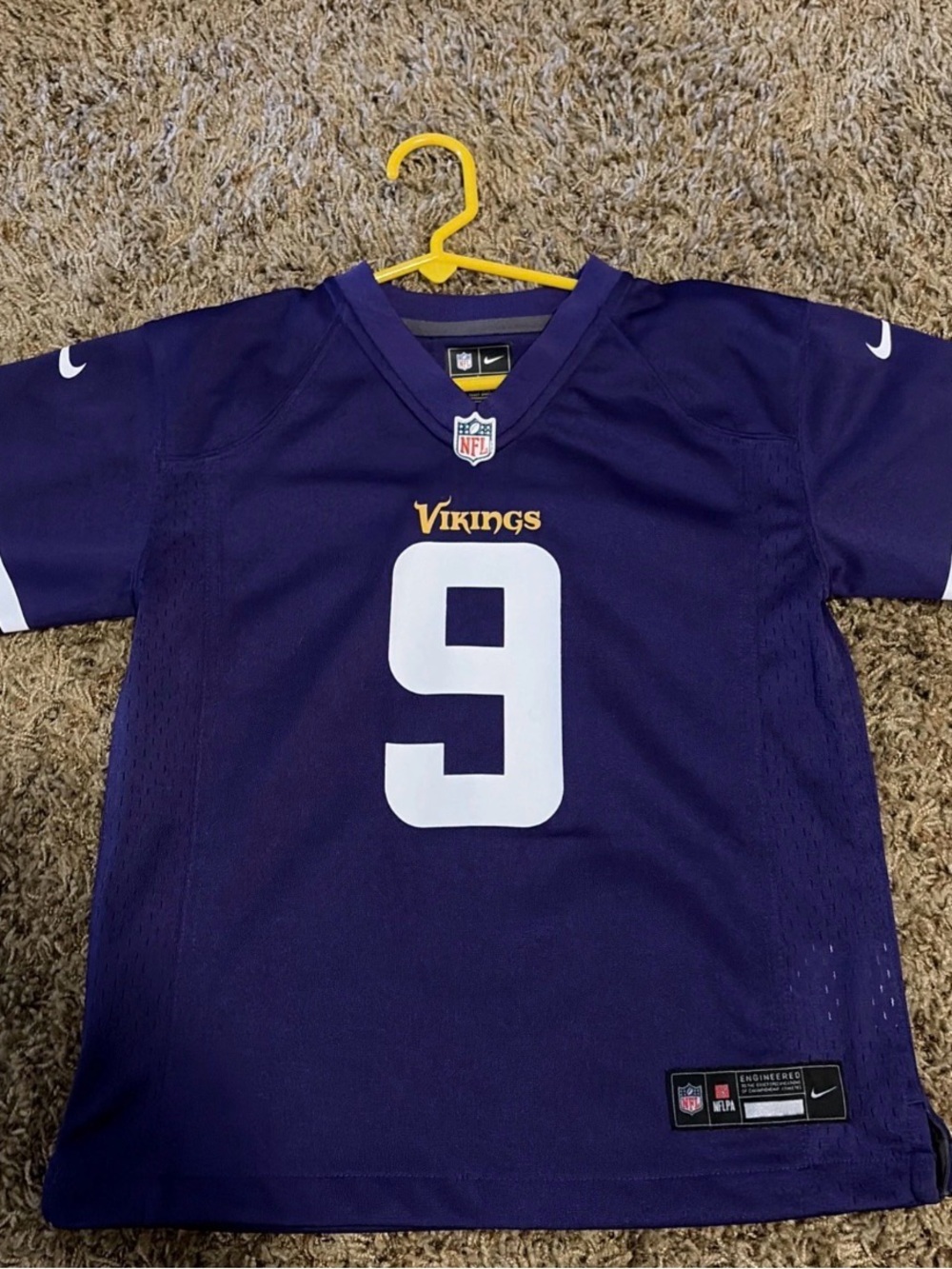 NFL Purple Jersey with White NFL and Nike Labels
